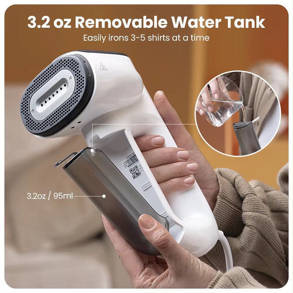 steam iron with a garment suction