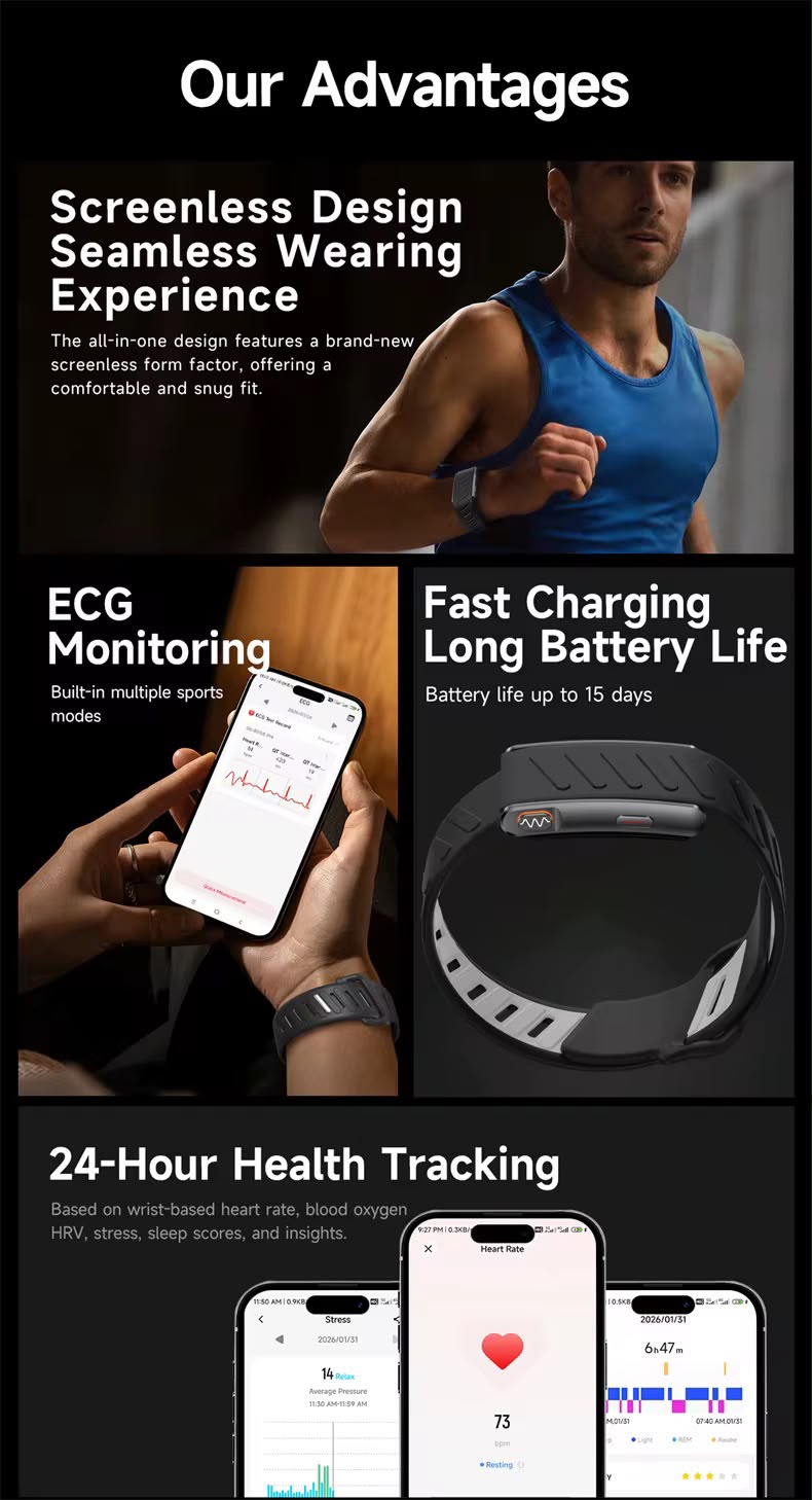 Smart ECG Health Monitoring Fitness Watch