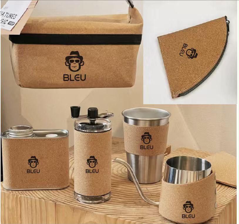 Coffee Travel Set with Leather Cover